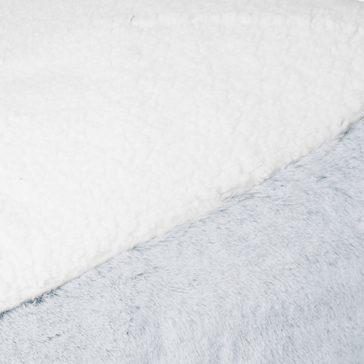 Sloucher Hundeseng Stor - Imiteret Kaninpels Støvet Blå 03