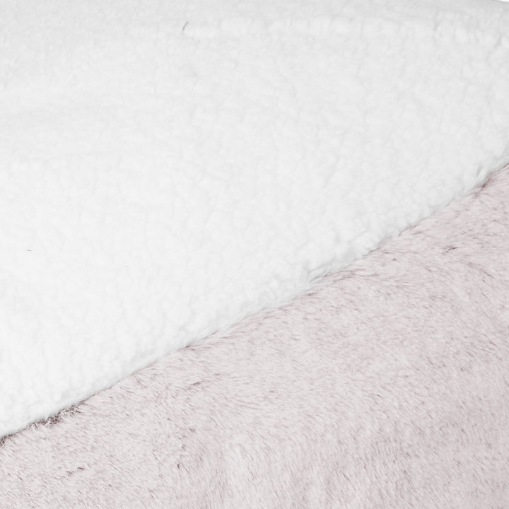 Sloucher Hundeseng Stor - Imiteret Kaninpels Støvet Lyserød 03