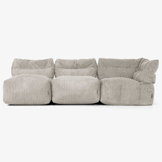 3-personers Modulsofa uden Armlæn - Klassisk Jernbanefløjl Mink 04