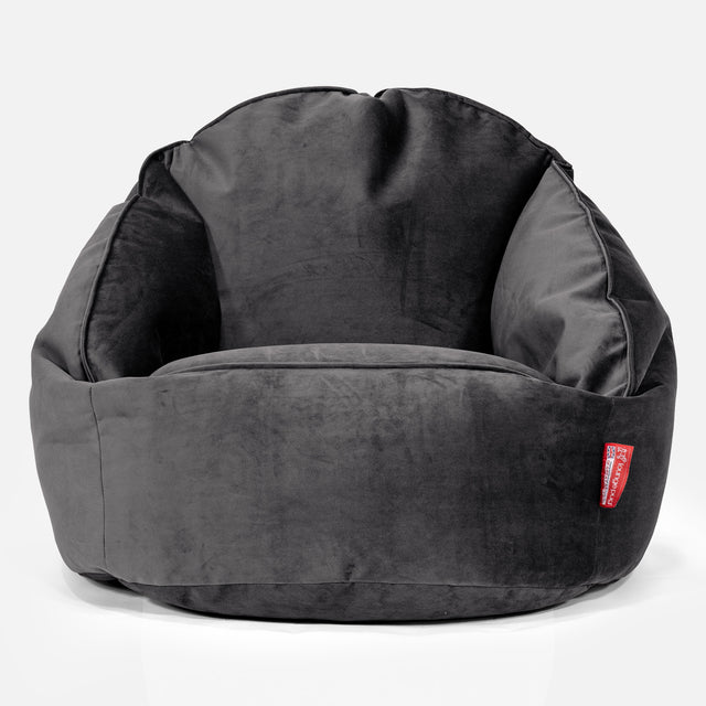 Bubble-sækkestol - Fløjl Grafit Grå 01