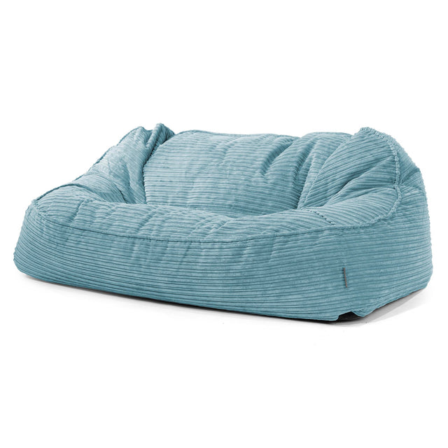 Sloucher Oversized Sækkesofa - Klassisk Jernbanefløjl Turkis Blå 01