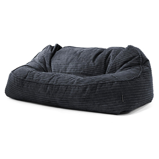 Sloucher Oversized Sækkesofa - Klassisk Jernbanefløjl Sort 01