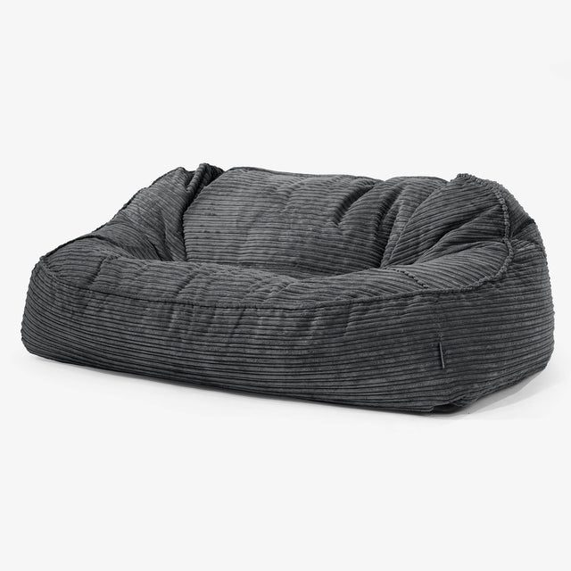 Sloucher Oversized Sækkesofa - Klassisk Jernbanefløjl Sort 01
