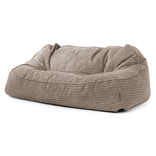 Sloucher Oversized Sækkesofa - Klassisk Jernbanefløjl Duegrå 01
