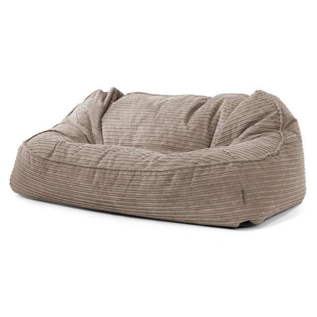 Sloucher Oversized Sækkesofa - Klassisk Jernbanefløjl Duegrå 01