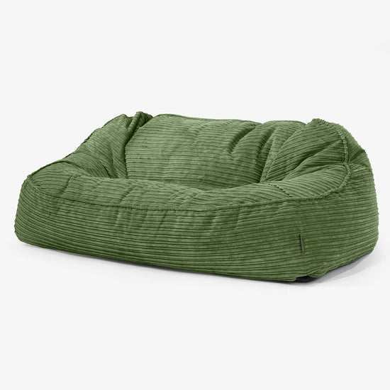 Sloucher Oversized Sækkesofa - Klassisk Jernbanefløjl Skovgrøn 01
