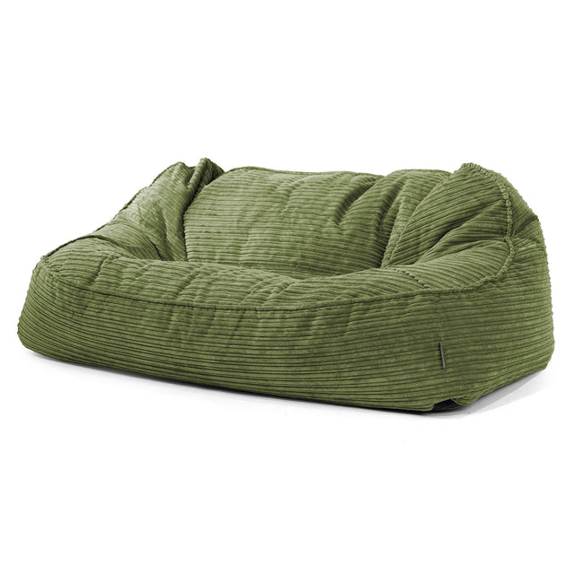 Sloucher Oversized Sækkesofa - Klassisk Jernbanefløjl Skovgrøn 01