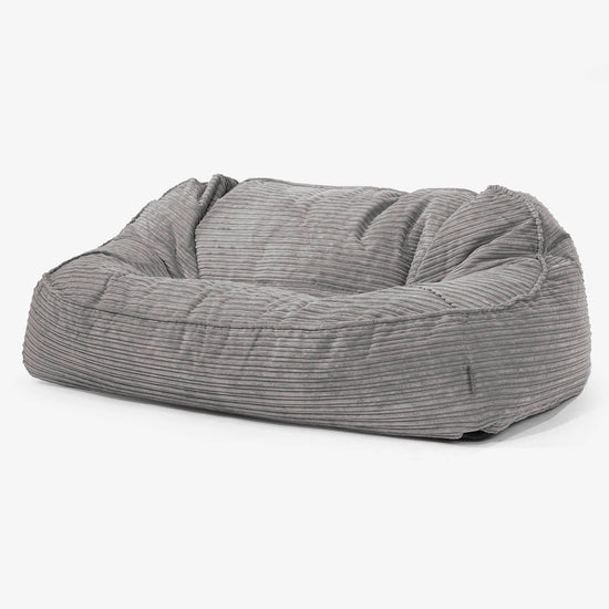 Sloucher Oversized Sækkesofa - Klassisk Jernbanefløjl Grafit Grå 01