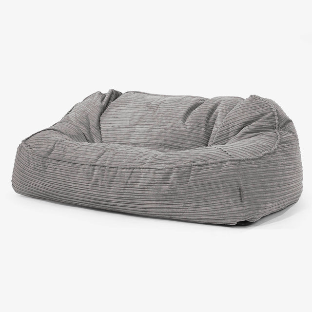 Sloucher Oversized Sækkesofa - Klassisk Jernbanefløjl Grafit Grå 01