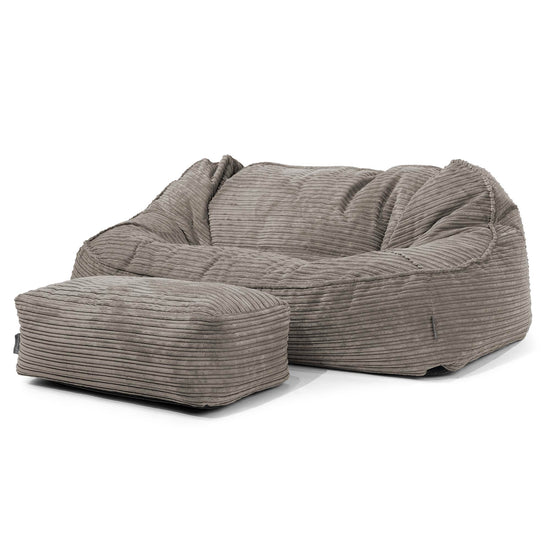Sloucher Oversized Sækkesofa - Klassisk Jernbanefløjl Grafit Grå 02