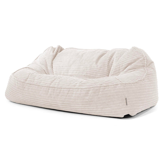 Sloucher Oversized Sækkesofa - Klassisk Jernbanefløjl Elfenben 01