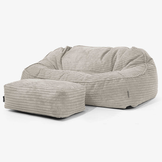 Sloucher Oversized Sækkesofa - Klassisk Jernbanefløjl Mink 02