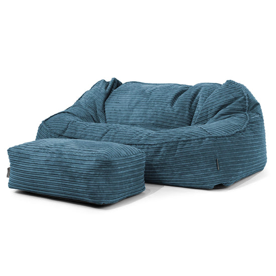 Sloucher Oversized Sækkesofa - Klassisk Jernbanefløjl Navy 02