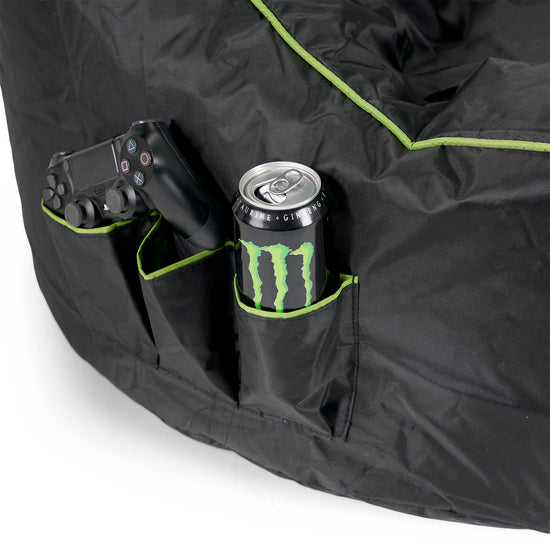 Gaming Sækkestol i Autostol-stil - Sort / Grøn 07