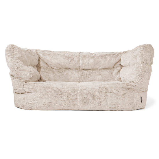 Louis Sækkestol Sofa 2 pers - Imiteret Kaninpels Gyldenbrun 01