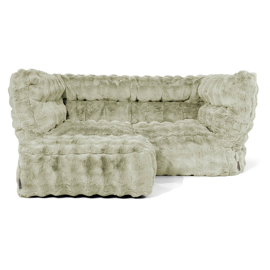 Louis Sækkestol Sofa 2 pers - Imiteret Pels Bubble Salviegrøn 02