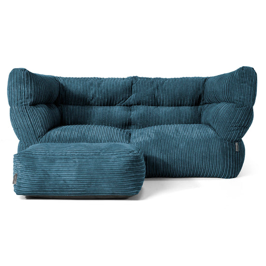 Louis Sækkestol Sofa 2 pers - Klassisk Jernbanefløjl Navy 02