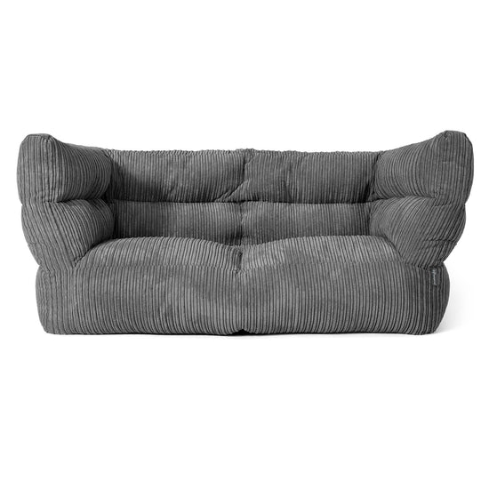 Louis Sækkestol Sofa 2 pers - Klassisk Jernbanefløjl Skifergrå 01