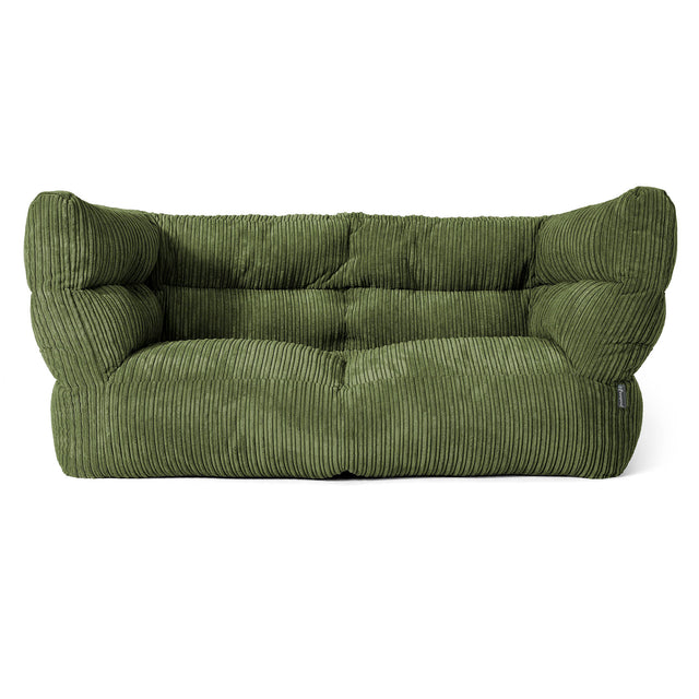 Louis Sækkestol Sofa 2 pers - Klassisk Jernbanefløjl Skovgrøn 01
