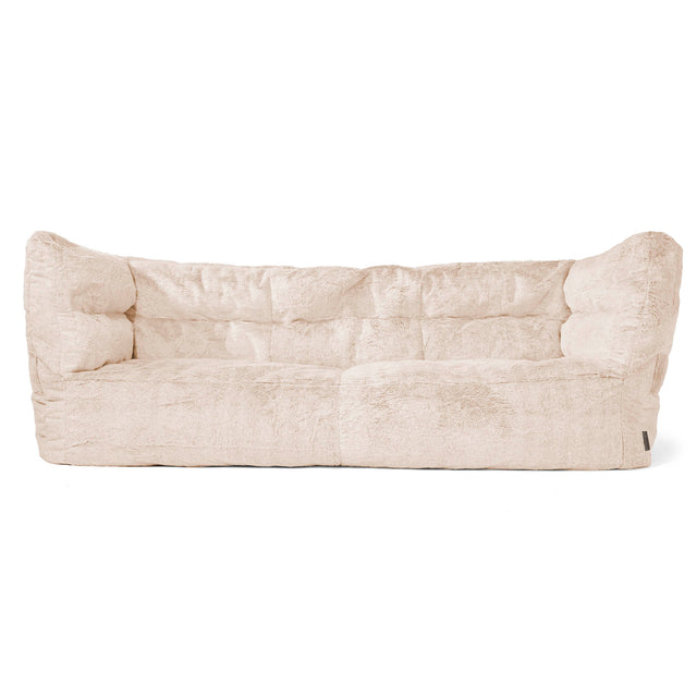 Louis Sækkestol Sofa 3 pers - Imiteret Kaninpels Hvid 01