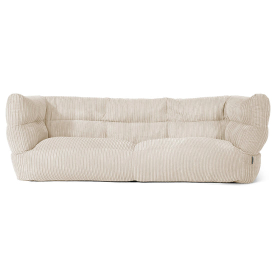 Louis Sækkestol Sofa 3 pers - Klassisk Jernbanefløjl Cremefarvet 01