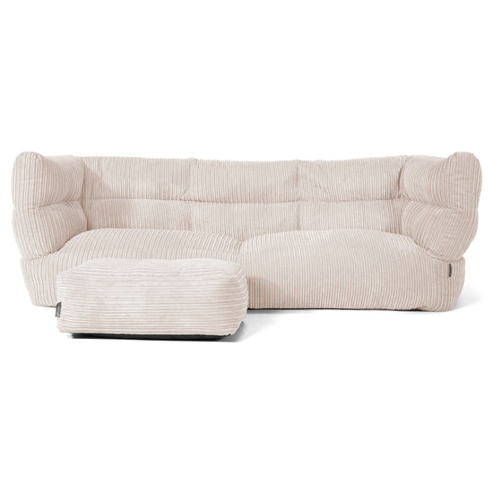 Louis Sækkestol Sofa 3 pers - Klassisk Jernbanefløjl Elfenben 02