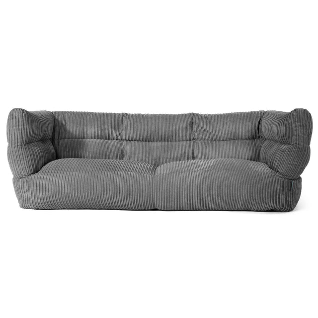 Louis Sækkestol Sofa 3 pers - Klassisk Jernbanefløjl Skifergrå 01