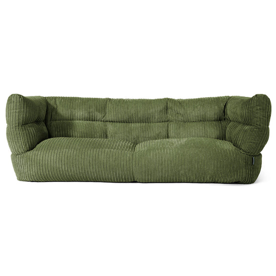 Louis Sækkestol Sofa 3 pers - Klassisk Jernbanefløjl Skovgrøn 01