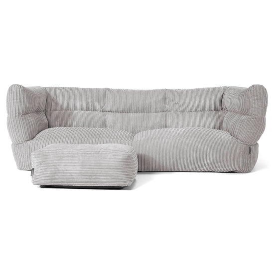 Louis Sækkestol Sofa 3 pers - Klassisk Jernbanefløjl Sølvgrå 02