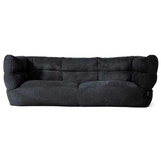Louis Sækkestol Sofa 3 pers - Klassisk Jernbanefløjl Sort 01