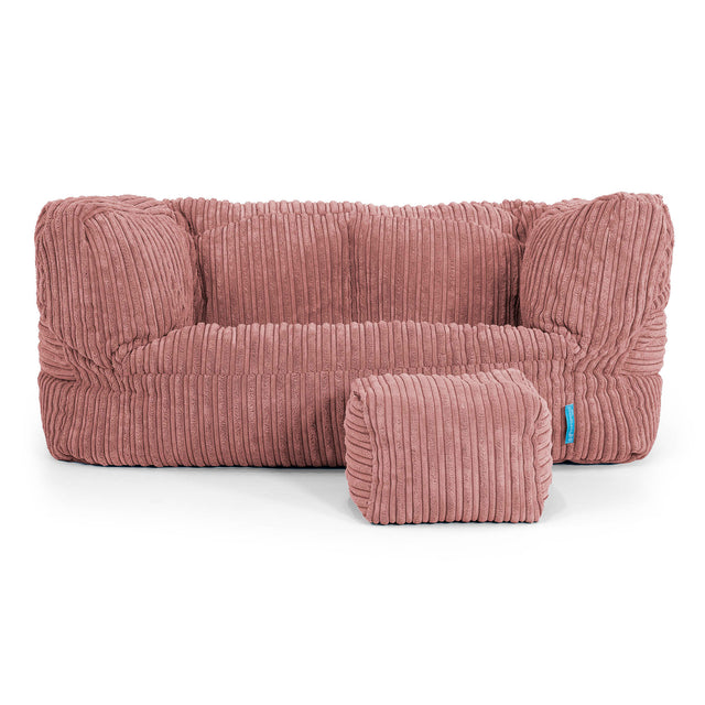 Albert Børnesofa 2-6 år - Klassisk Jernbanefløjl Fersken 02