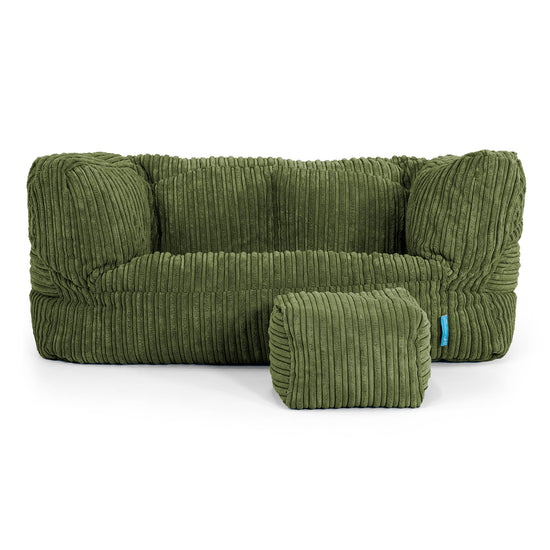 Albert Børnesofa 2-6 år - Klassisk Jernbanefløjl Skovgrøn 02
