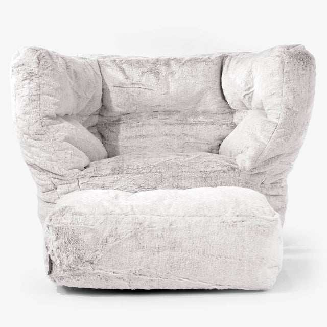 Albert Lænestol 2.0 - Imiteret Kaninpels Lysegrå 02