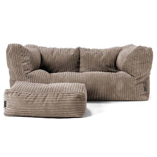 Albert Sækkestol Sofa 2 pers - Klassisk Jernbanefløjl Duegrå 02