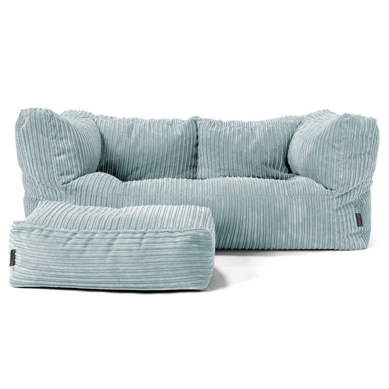 Albert Sækkestol Sofa 2 pers - Klassisk Jernbanefløjl Mintgrøn 02