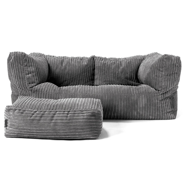 Albert Sækkestol Sofa 2 pers - Klassisk Jernbanefløjl Skifergrå 02