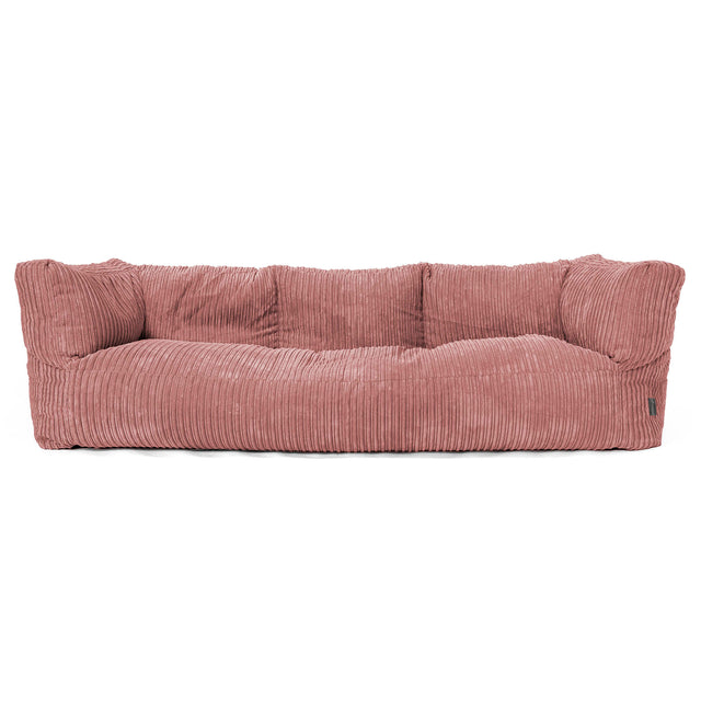 Albert Sækkestol Sofa 3 pers - Klassisk Jernbanefløjl Fersken 01