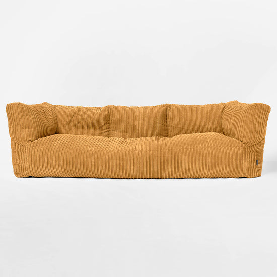 Albert Sækkestol Sofa 3 pers - Klassisk Jernbanefløjl Gylden Honning 01