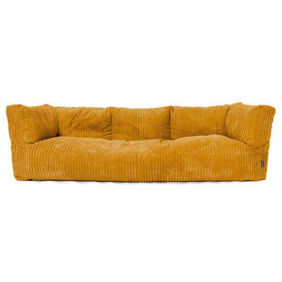 Albert Sækkestol Sofa 3 pers - Klassisk Jernbanefløjl Gylden Honning 01