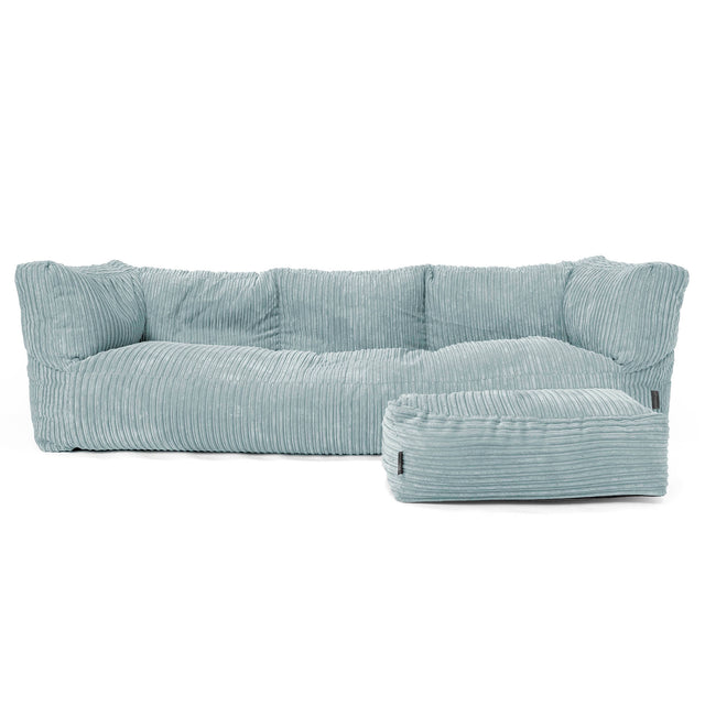 Albert Sækkestol Sofa 3 pers - Klassisk Jernbanefløjl Mintgrøn 01