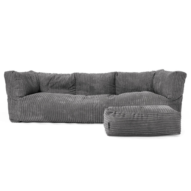Albert Sækkestol Sofa 3 pers - Klassisk Jernbanefløjl Skifergrå 02