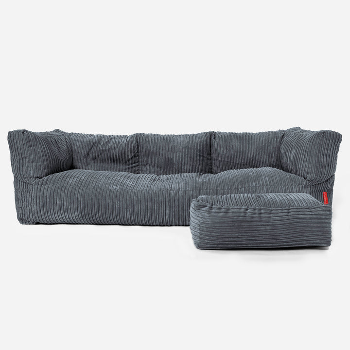 Albert Sækkestol Sofa 3 pers - Klassisk Jernbanefløjl Skifergrå 02