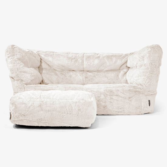 Albert Sækkestol Sofa 2 pers 2.0 - Imiteret Kaninpels Hvid 02