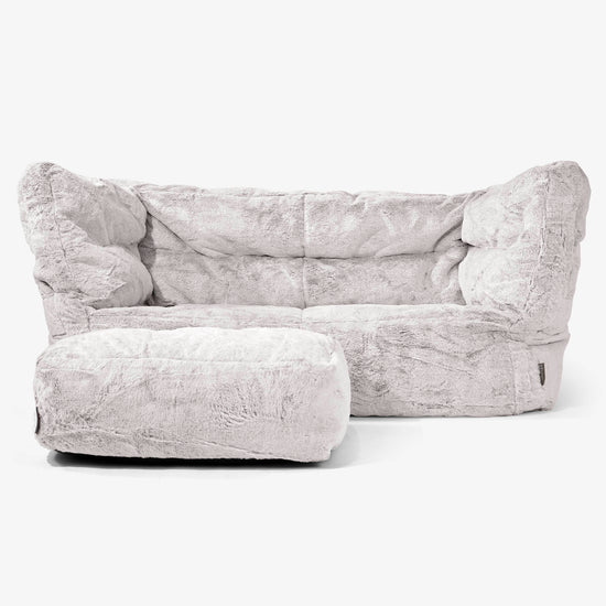 Albert Sækkestol Sofa 2 pers 2.0 - Imiteret Kaninpels Lysegrå 02