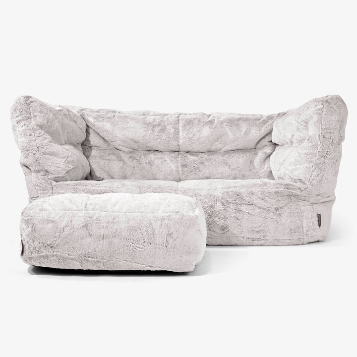 Albert Sækkestol Sofa 2 pers 2.0 - Imiteret Kaninpels Lysegrå 02