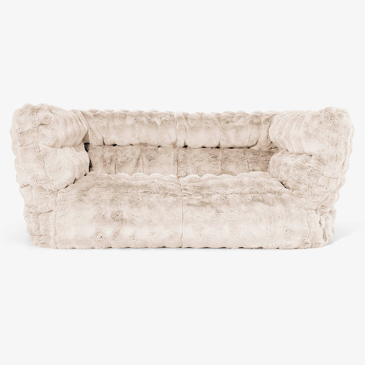Albert Sækkestol Sofa 2 pers 2.0 - Imiteret Pels Bubble Cremefarvet 01