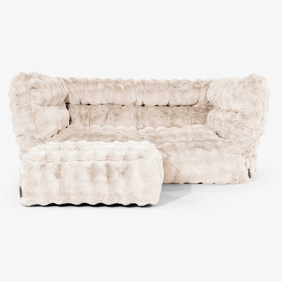Albert Sækkestol Sofa 2 pers 2.0 - Imiteret Pels Bubble Cremefarvet 02