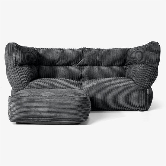 Albert Sækkestol Sofa 2 pers 2.0 - Klassisk Jernbanefløjl Sort 02