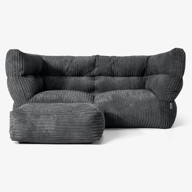 Albert Sækkestol Sofa 2 pers 2.0 - Klassisk Jernbanefløjl Sort 02
