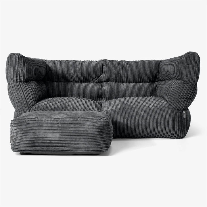 Albert Sækkestol Sofa 2 pers 2.0 - Klassisk Jernbanefløjl Sort 02
